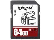 TOPRAM 64GB SD 64G SDHC 64GB SDXC Card Class 10 Ultra High Speed UHS I for Camera Camcorder