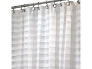 InterDesign Tuxedo Pleated Fabric Shower Curtain White