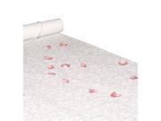 Hortense B. Hewitt Wedding Accessories Fabric Aisle Runner White with Flower Imprint 36 Inch Wide by 100 Feet Long
