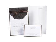 Hortense B. Hewitt Wedding Accessories Print Yourself Invitation Kit Brown With Scalloped Top Wrap Pack of 25