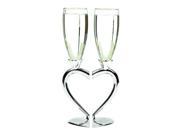 Hortense B. Hewitt Wedding Accessories Interlocking Heart Champagne Toasting Flutes Set of 2