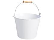 Esschert Design USA White Metal Bucket with Wood Handle