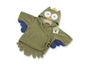 Baby Aspen My Little Night Owl Hooded Terry Spa Robe Green