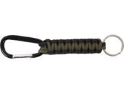 Olive Drab Black Paracord Cobra Survival Keychain Rope With Carabiner