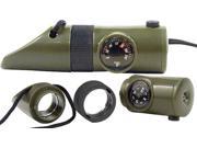 Olive Drab Super Tactical Survival Whistle Kit w LED Light