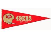San Francisco 49ers Official NFL 32 inch x 13 inch Wool Throwback Pennant by Winning Streak