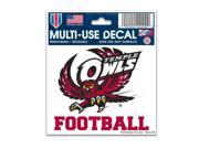 Temple Owls Official NCAA 3 x4 Car Window Cling Decal by Wincraft