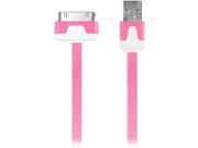 Iessentials Ipl Fdc Pk 30 Pin Charge Sync Flat Cable 3.3Ft Pink