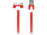 Iessentials Ipl Fdc Rd 30 Pin Charge Sync Flat Cable 3.3Ft Red