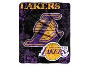 Los Angeles Lakers 50 x60 Royal Plush Raschel Throw Blanket Drop Down Design