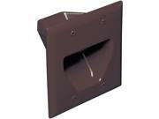 Datacomm Electronics 45 0002 br 2 gang Recessed Cable Plate brown