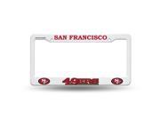San Francisco 49ers White Plastic License Plate Frame