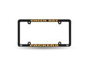 Green Bay Packers Black Plastic License Plate Frame