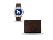 Los Angeles Dodgers Brown Watch Wallet Gift Set