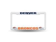 Denver Broncos White Plastic License Plate Frame
