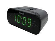 Timex T231G AM/FM Dual Alarm Clock Radio with 1.2-Inch Green Display and Line-In Jack (Gunmetal)