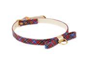 Pet Supply Imports Plaid Blue Scotch Adjustable Fancy Dog Collar w Bow 14 Inch