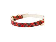 Pet Supply Imports Red Scottie Adjustable Plaid Dog Collar 12 Inch Neck