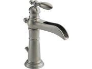 Delta 554LF SS Victorian Single Hole 1 Handle High Arc Bathroom Faucet in Stainl