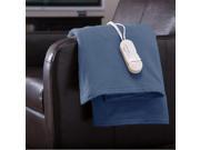 Biddeford 4440 907484 500 Comfort Knit Supr Soft Heated Throw Blanket Denim Blue