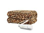 Biddeford 4441 907484 791 Comfort Knit Super Soft Heated Throw Blanket Cheetah