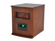 Lifesmart LS 1000X 6W IN 6 Element Large Room Infrared Quartz Heater w Wood Cabinet and Remote