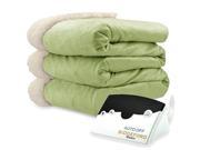 Biddeford 6000 9051136 635 Micro Mink and Sherpa Heated Blanket Twin Sage