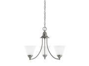 Sea Gull Lighting 31575 962 3 Light Chandelier Etched Glass Brushed Nickel