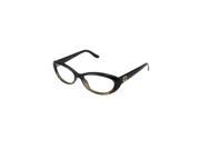 Gucci Womens Eyeglasses 3566 W6Z 16 Plastic Cat Eye Black Gold Frames