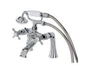 Kingston Brass KS288C Essex 7 Centers Deck Mount Clawfoot Tub Filler with Hand S