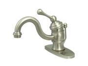 Kingston Brass KB3408BL Single Handle 4 in. Centerset Lavatory Faucet with Retail Pop up Optional Deck Plate