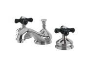 Kingston Brass Heritage Onyx Widespread Lavatory Faucet With Black Porcelain Cro