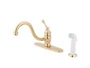 Kingston Brass KB3572BL Single Handle 8 in. Kitchen Faucet with Non Metallic Sprayer