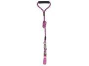 Helios Dura Tough Easy Tension 3M Reflective Pet Leash and Collar Pink Medium