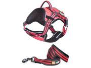 Helios Dog Chest Compression Pet Harness and Leash Combo Pink Large