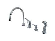 Kingston Brass Wyndham Single Loop Handle Kitchen Faucet with Soap Dispenser and
