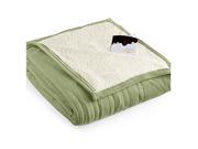 Biddeford 2061 9052140 633 MicroPlush Sherpa Electric Heated Blanket Full Sage