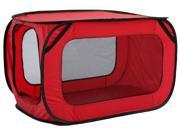 Rectangular Elongated Mesh Canvas Collapsible Outdoor Tent w bottle holder Red
