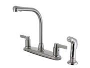 Kingston Brass NuvoFusion FB2758NDLSP 8 inch Centerset Kitchen Faucet with Side