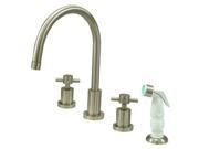 Kingston Brass KS8728DX Concord Double Handle Widespread Kitchen Faucet with Non