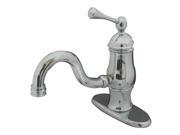 Kingston Brass KS1401BL Single Handle 4 in. Centerset Lavatory Faucet with Push Up Optional Deck Plate