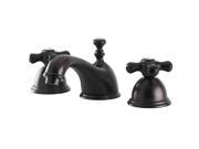 Kingston Brass Restoration Onyx Widespread Lavatory Faucet With Black Porcelain