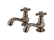 Kingston Brass Heritage Twin Handle Basin Faucet Set KS1108AX Satin Nickel