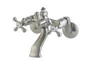 Kingston Brass CC2668 Vintage Wall Mount Tub Faucet with Riser Adapter Satin Ni