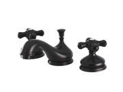 Kingston Brass Heritage Onyx Widespread Lavatory Faucet With Black Porcelain Cro