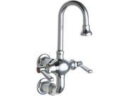 Chicago Faucets 225 261ABCP 2 Handle Kitchen Faucet in Chrome with 3 3 8 in. Cen