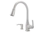 Franke 115.0287.058 HighArc PullOut Kitchen Faucet Satin Nickel Soap Dispenser