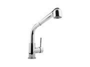 Meridian Faucets 2043000 Single Lever Kitchen Faucet with Pullout Spray Solid B