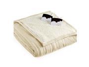 Biddeford 2063 9052140 702 MicroPlush Sherpa Electric Heated Blanket Queen Cream