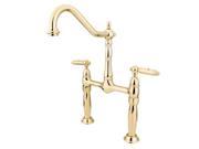 Kingston Brass Victorian Two Handle Vessel Sink Faucet KS1072GL Polished Brass